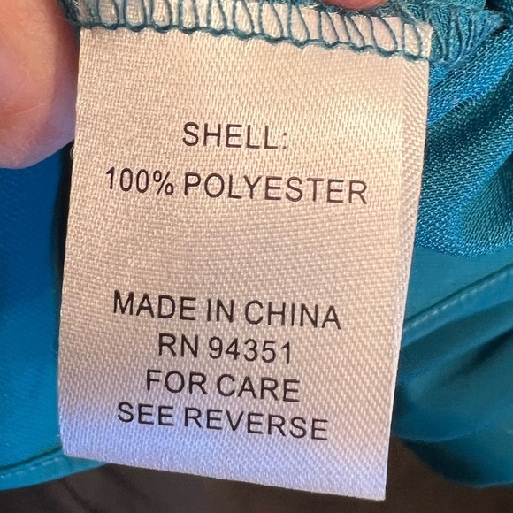 Jade Melody Tam V-Neck Long Sleeve Full Button and Tie Teal Women’s Top Sz S - Picture 4 of 5